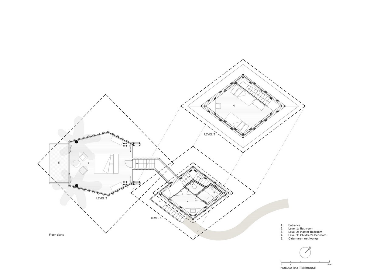 Single Unit Planning at Bamboo Tree Houses at Playa Viva_©httpswww.archdaily.com