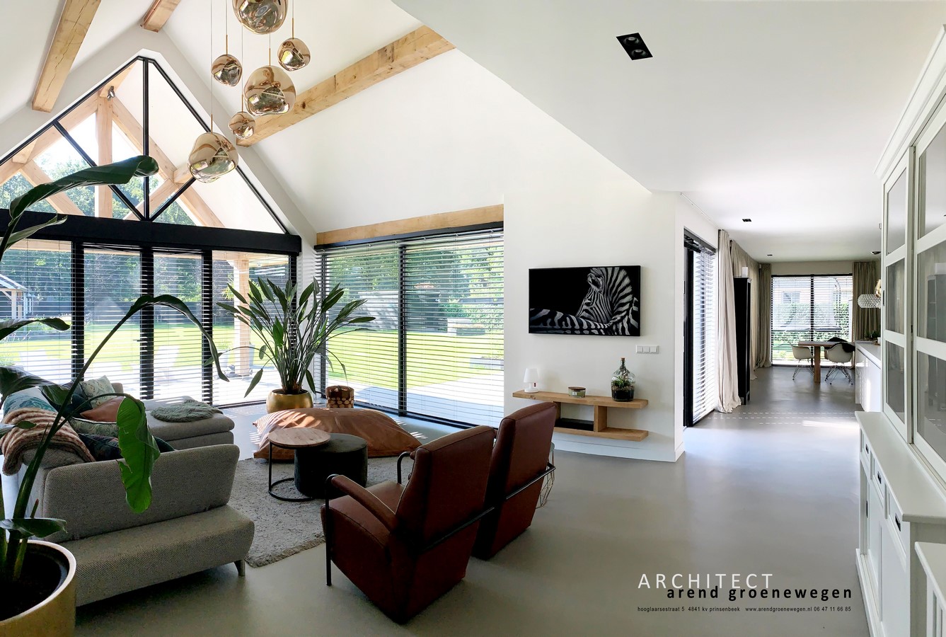 Modern Villa, white with thatched roof by ArendGroenewegenArchitect - Sheet3