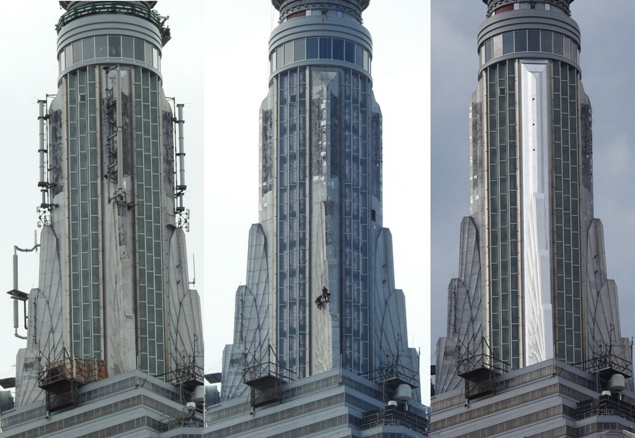 Progress of Restoration of the Spire_©The Empire State Realty Trust