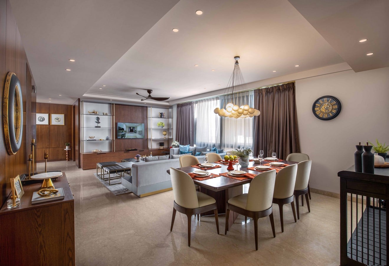 An Elegant Living Cum Dining Area by Pramod Group -Sheet2