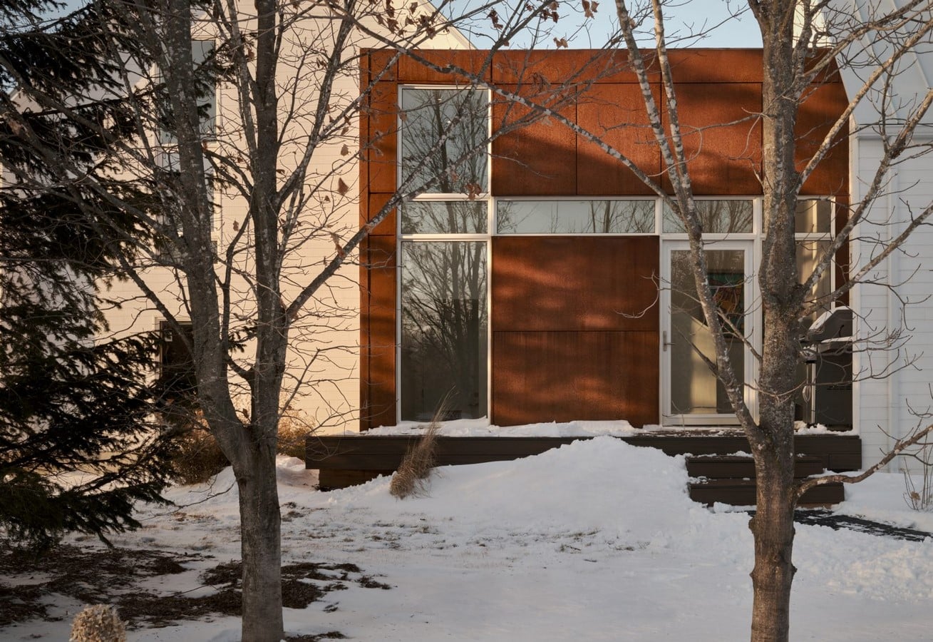 BLDG Workshop places Corten steel details on all-white home in rural Ontario - Sheet5