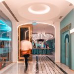 Alluring lobby of a “Connplex” cinema theatre in Ahmednagar by TRES ATELIER - Sheet6