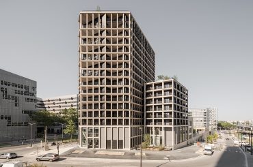 Timber tower in Paris by Moreau Kusunoki