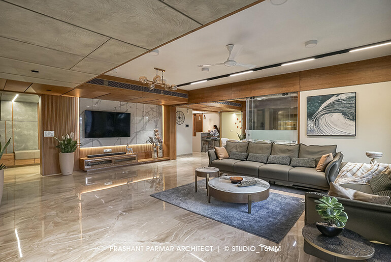 5BHK Timeless Interiors at Shivalik in Ahmedabad by Prashant Parmar Architect