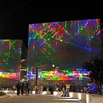 Holographic technology in futuristic urban landscapes-Sheet2