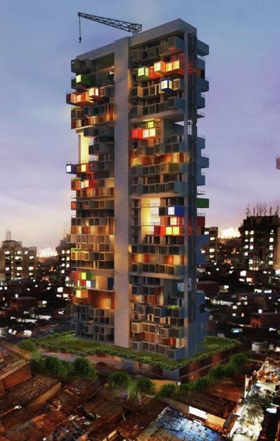 Shipping Container Skyscraper for Mumbai Slum by Ganti + Asociates (GA) Design-Sheet1