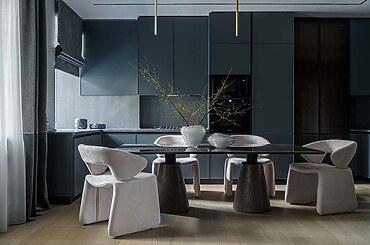 Dark interior with emerald tones by Marina Mirasova