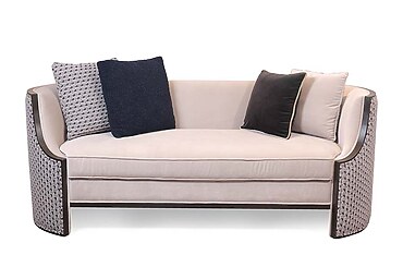 Luxurious Curved Couches in Muted Tones by Ochre at Home