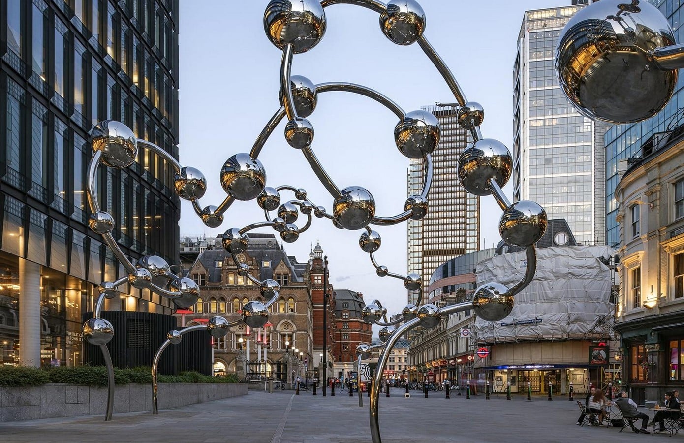Mirror Orbs installed outside Liverpool Street Station in London by Yayoi Kusama-Sheet5