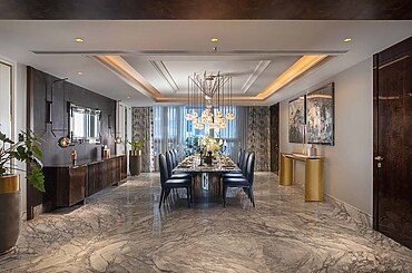 Dining Spaces with Elegant Layouts for Festive Celebrations by A Square Designs