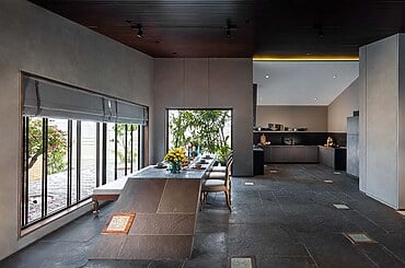 Love for Stone Crafting a Seamless Flow from Tables to Flooring by Azure Interiors