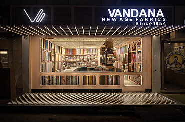 Vandana- ladies fabric showroom by W5 Architects