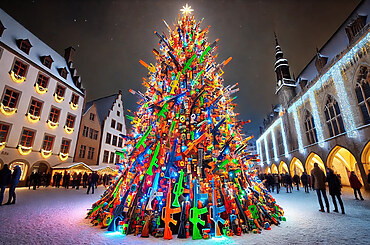 To Arms! (A Christmas exercise that will never come to light) by Luzinterruptus