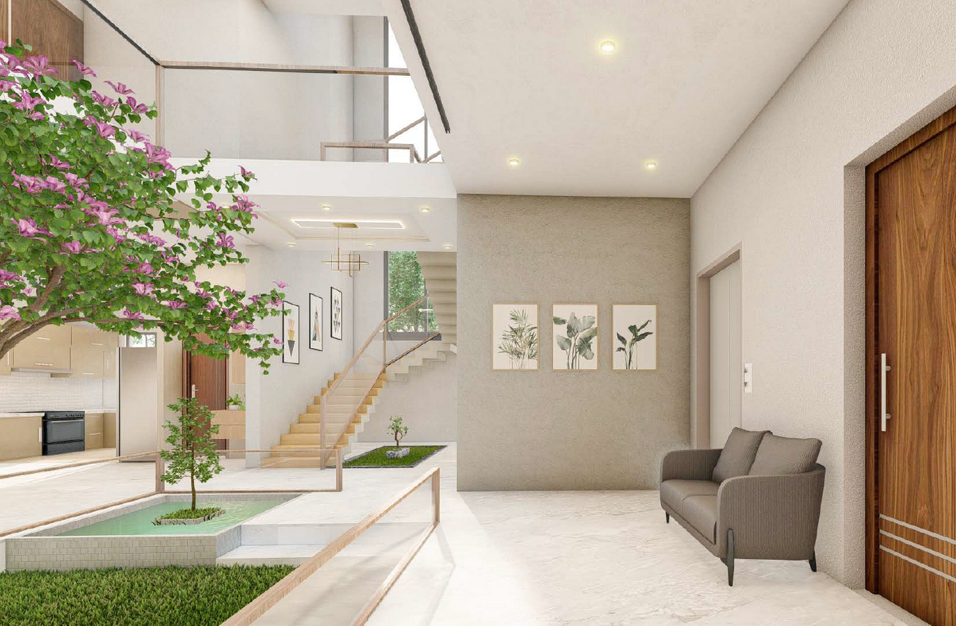A 4000 square-foot buoyant courtyard house in Sarjapur by Design Thoughts Architects-Sheet2