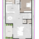 Modern G+3 North-Facing House Design in JP Nagar, Bangalore 40x60 Contemporary E-sHEET1