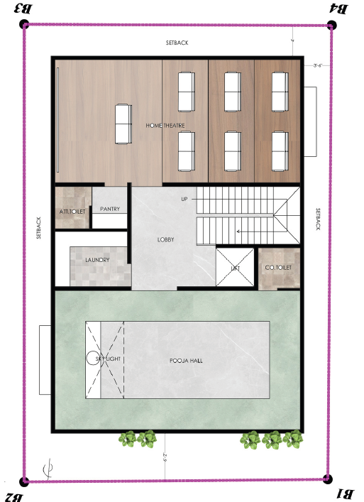 Modern G+3 North-Facing House Design in JP Nagar, Bangalore 40x60 Contemporary E-sHEET2