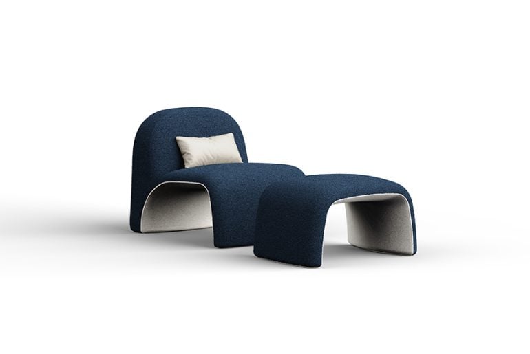 Elva Lounge Chair & Stool from the Merado Collection by Trestle - RTF ...